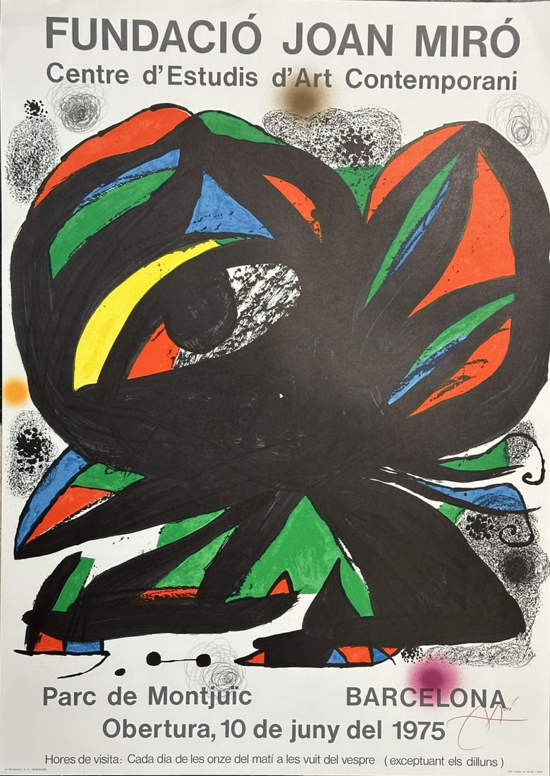 Joan Miro original poster lithograph, titled "Fundacio Joan Miro Centre d'Estudis d'Art (1 of 4)