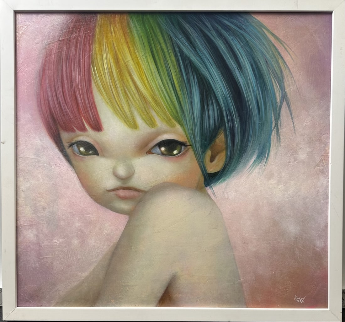 Yosuke Ueno acrylic on canvas, pop anime art, titled "Spring Part 2". Signed lower right. Dated (1 of 8)