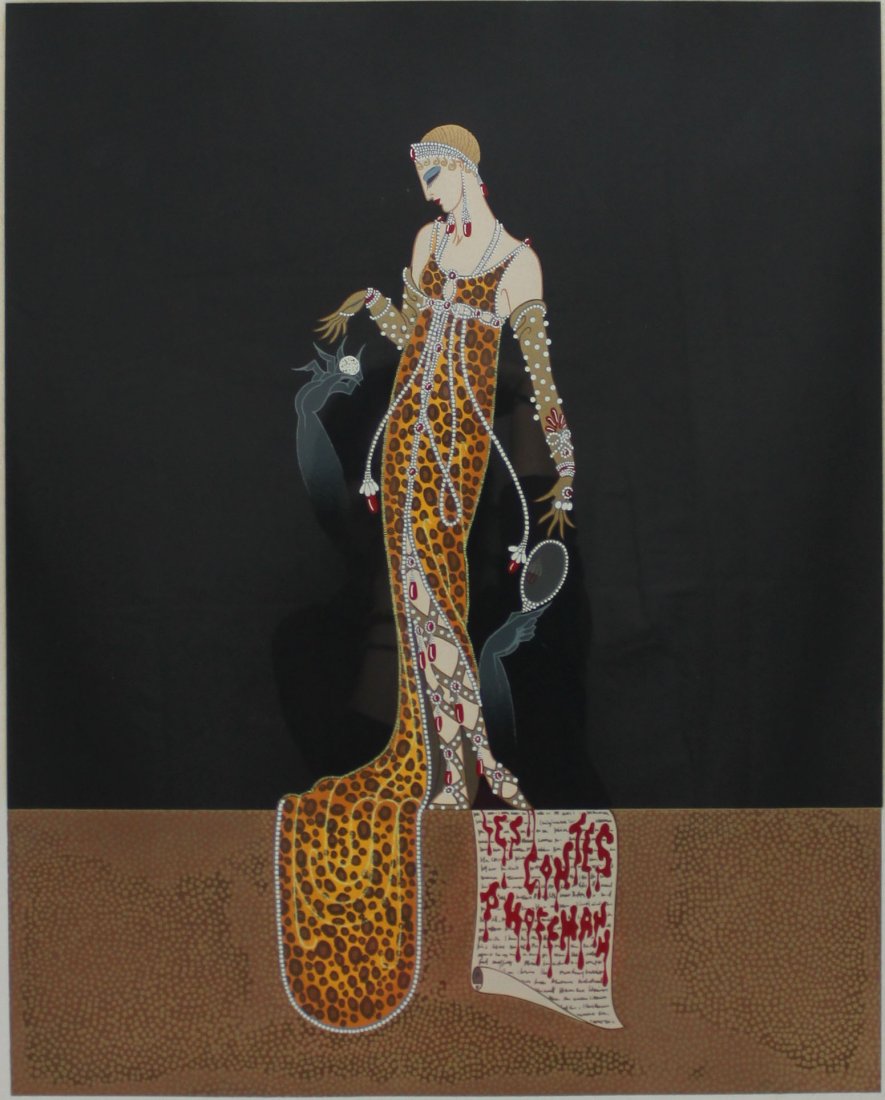 Erte "Giulietta" Pencil Signed Serigraph: Erte (Romain de Tirtoff)(Russian/French 1892 - 1990) "Giulietta" serigraph. Pencil signed and numbered 44/300. Matted and framed under glass. Frame measures 30.5" x 36" Measurements: 19" x 24.5" Artis