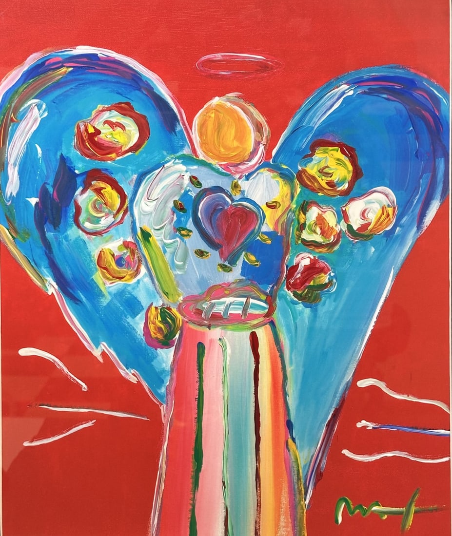 Peter Max "Angel With Heart": Peter Max "Angel With Heart". Copyright Peter Max 2001. This Peter Max art work entitled "Angel With Heart" is a variation color combination (and brushstrokes) from his original artworks of the same t