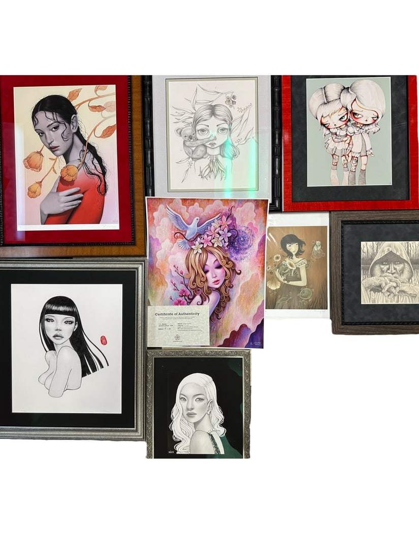 8pc Mixed Lot Mimi Yoon, Sarah Joncas, Amy Sol,: 8 Piece mixed lot (1) Sarah Joncas limited edition giclee, titled "Fever Break". Signed in pencil lower right, signed in the stone SJ17 lower right. Numbered in pencil 14/40 lower left. Excellent cond