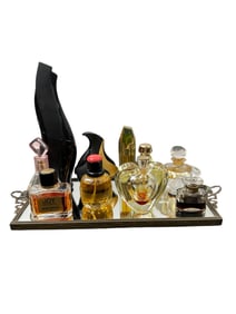 12pc Assorted Perfumes & Mirrored Tray