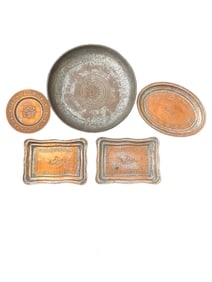 5pc 19C Persian Trays
