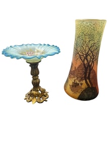 2pc Antq West Virginia & Pennsylvania Art Glass