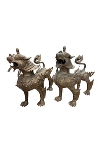 Pr Bronze Shishi Thai Lion Temple Guards