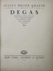 Degas Book Julius Meier-Graefe J. Holroyd-Reece