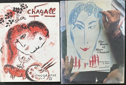 2pc Marc Chagall Bks "The World of & Lithographe 3
