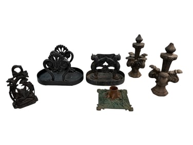 6pc Antq/Vntg Victorian Cast Iron