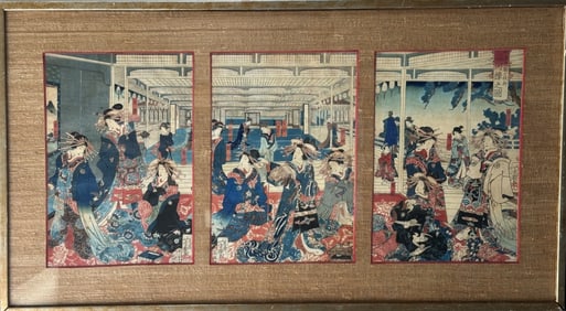 1786 Kunisada Kabuki Theater Wood Block