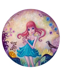 Jeremiah Ketner Original on Round Wood "Lull" 13