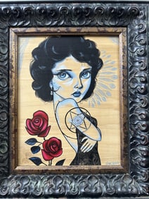 Sandi Calistro Original "Blue Velvet" Acrylic Wood