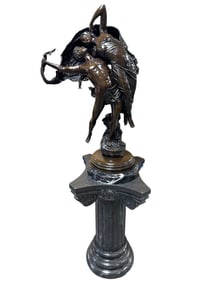 20C Eugene Marioton "La Danse" on Marble Base