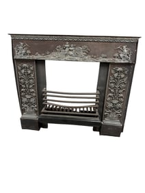 19C Cast Iron & Decorative Fireplace