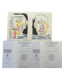 2pc Pablo Picasso with COA "Tete I & Femur II"
