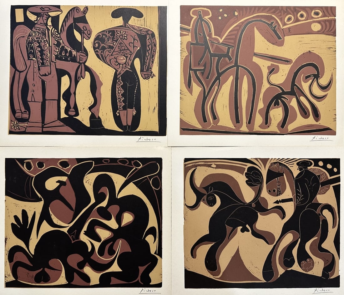 4pc Pablo Picasso Linocuts with COA (1 of 13)