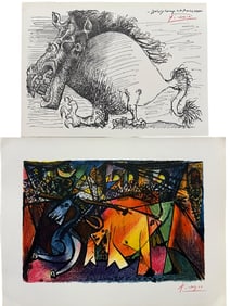 2pc Pablo Picasso Original Lithographs with COA
