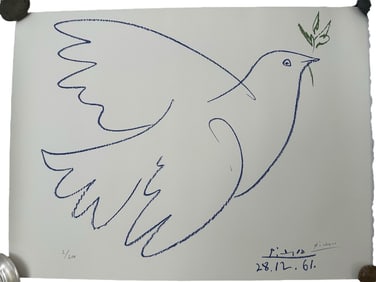 Pablo Picasso "La Colombe Bleue (Blue Dove)" COA