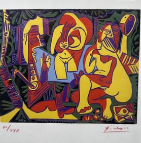 Pablo Picasso Color Linocut "Luncheon... COA
