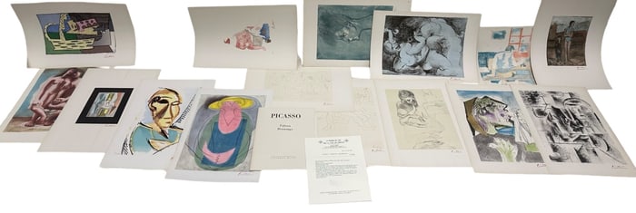 15pc Picasso 15 Drawings Portfolio COA