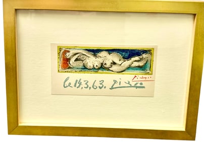 Pablo Picasso "Reclining Nude" LIthograph COA