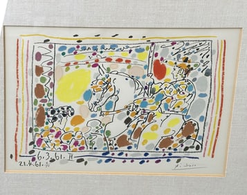 Pablo Picasso Original Color Litho COA