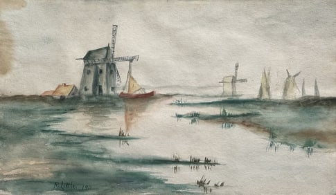 Robert Little 1911 Watercolor Signed