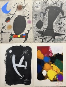 4pc Joan Miro Original Color Lithographs COA
