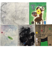 5pc Joan Miro Original Color Litho Signed & COA