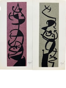2pc Joan Miro Signed with COA Color Litho