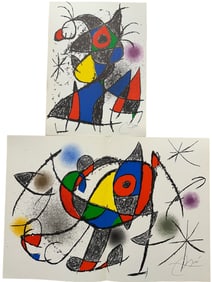 2pc Joan Miro Original Lithograph COA