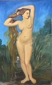 Lg Chekmarevo Oil on Canvas of Nude Woman