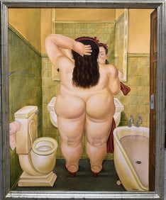 Fernando Botero "The Bath" Oil on Canvas