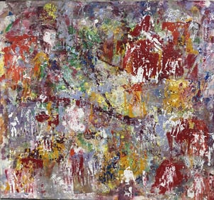 Artist Unknown Manner of Jackson Pollock Abstract