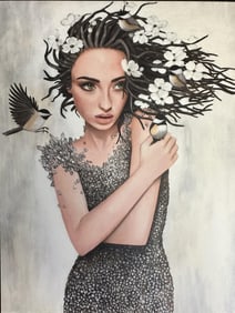 Julia Gabrielov "Uncut" Orig Pastel & Pencil