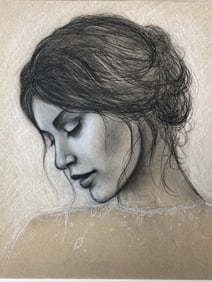 Cate Rangel Original Graphite Study "Woman w Bun"