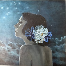 Cate Rangel LE Lithograph on Canvas "Aquarius"
