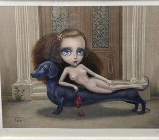 Xue Wang "Stretch Fido" COA Giclee