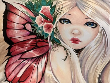 Nico Niemi Orig Watercolor & Acrylic "Fae Pearl"