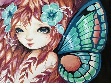 Nico Niemi Orig Watercolor & Acrylic "Windi Fae"