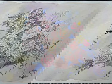 Carla Wyzgala Original Watercolor "Hair Bloom"