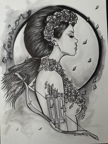 Brittany Hanks Original Pen & Ink "Warrior"