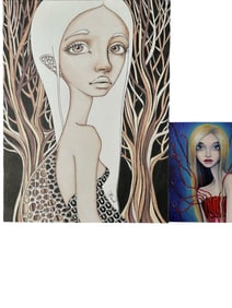 2pc Tanya Bond Original "Tamsin" & Postcard