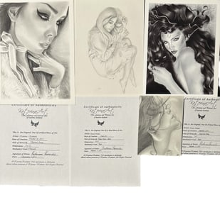 4pc Lot by Katerina Koukiotis Originals & 1 Print