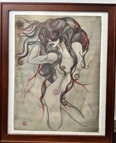 Jel Ena Original "Host" Acrylic & Color Pencil