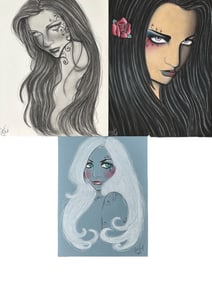 3pc Robin McQuay Originals Pastel, Chalk, Pencil