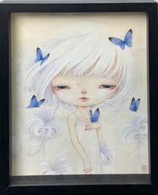 Yishu Wang LE Lithograph "Flower Hair"
