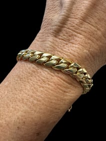 14kt Yellow Gold Cuban Link Men's Bracelet 67.2 G