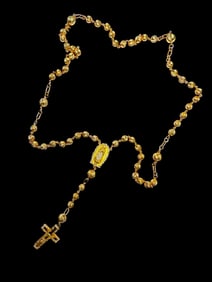 Lg 18kt Gold Rosary With Cross 31.8grams