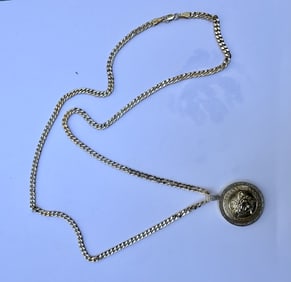 Versace Crystal la Medusa Greek Pendant & Necklace