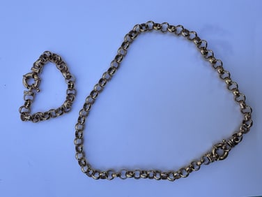 Rolo Link Necklace & Bracelet Chunky